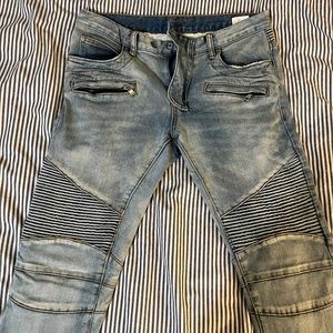 MNML MENS DISTRESSED BIKER JEANS SIZE 30